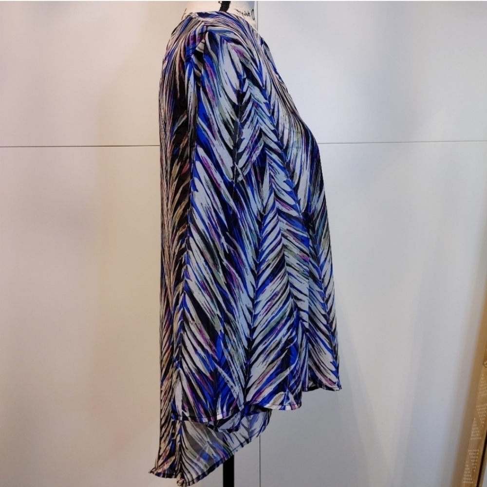 Banana Republic Factory Abstract Palm Print Flowy Tunic Blouse Medium - Picture 9 of 10
